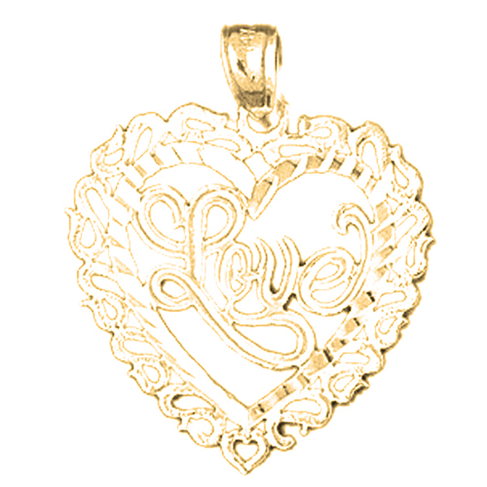 14K or 18K Gold Love Pendant