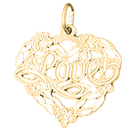 14K or 18K Gold Love Pendant