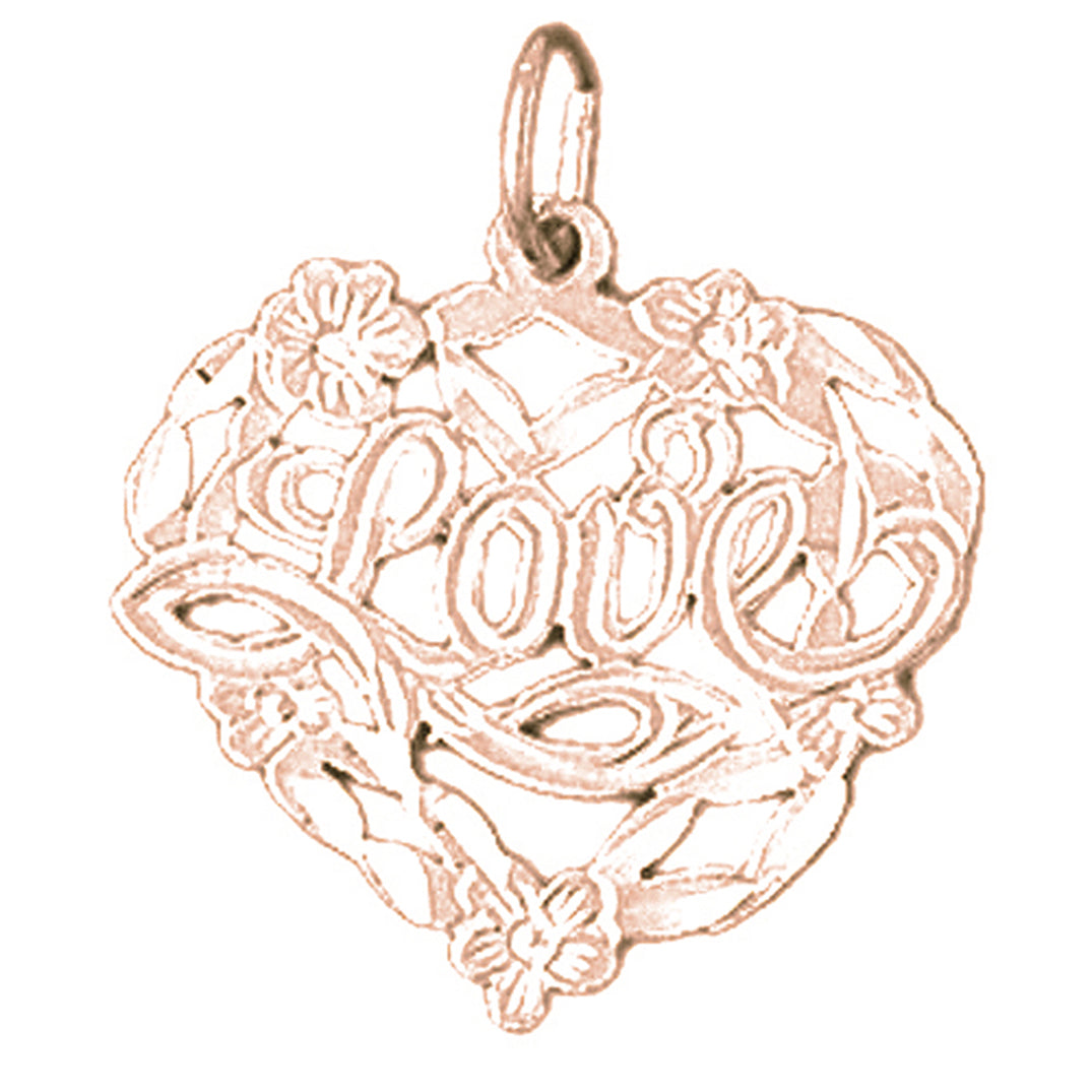 14K or 18K Gold Love Pendant
