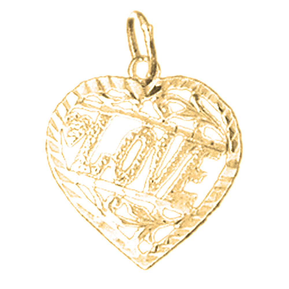14K or 18K Gold Love Pendant