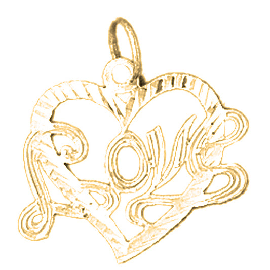 14K or 18K Gold Love Pendant