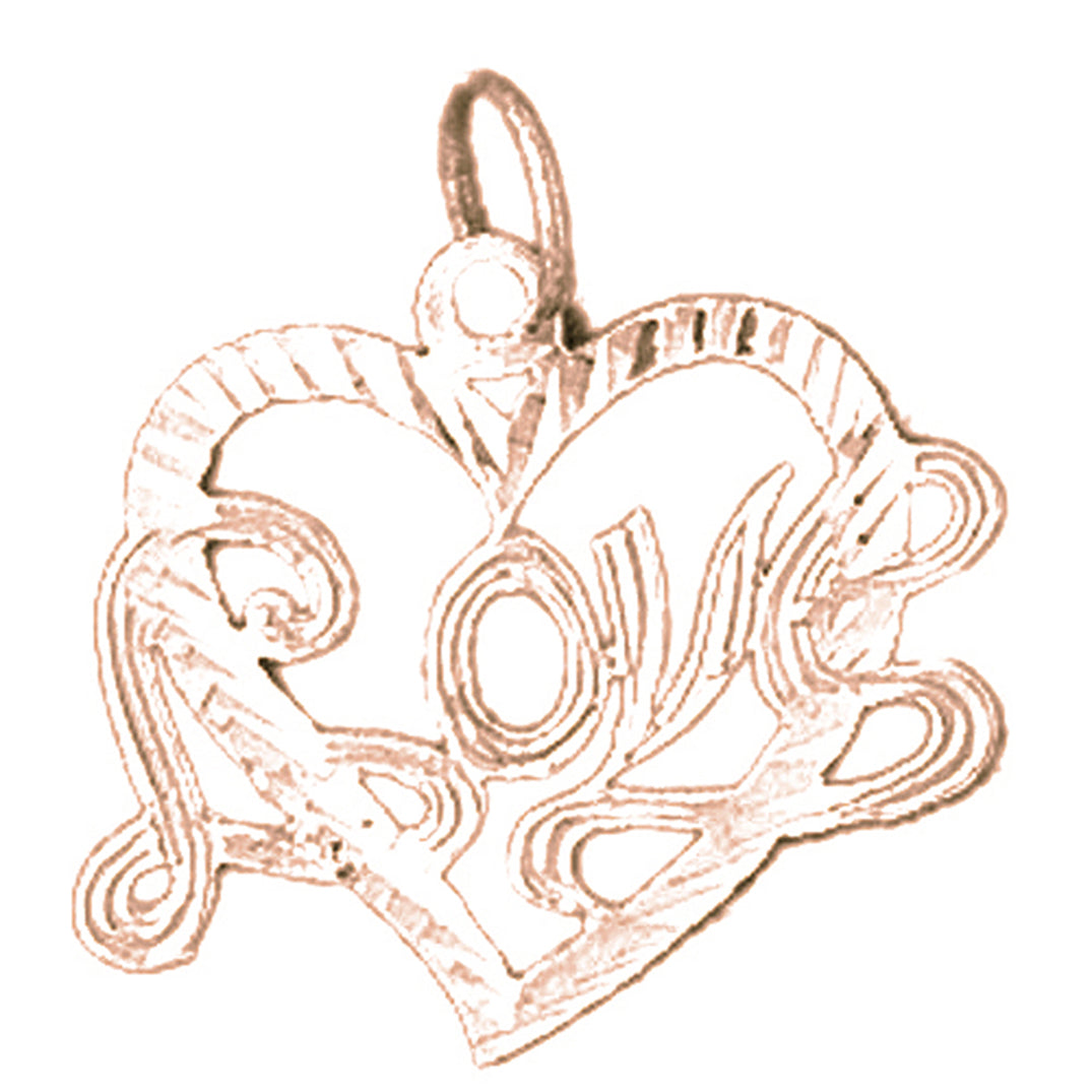 14K or 18K Gold Love Pendant