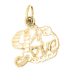 14K or 18K Gold Love Pendant