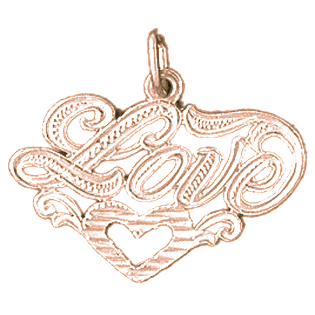 14K or 18K Gold Love Pendant