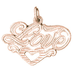 14K or 18K Gold Love Pendant
