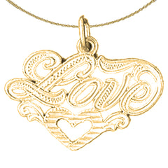 14K or 18K Gold Love Pendant
