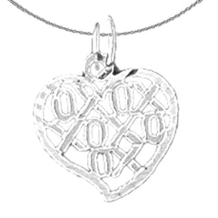 Colgante XOXO de oro de 14 quilates o 18 quilates