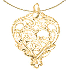 14K or 18K Gold Te Amo Pendant
