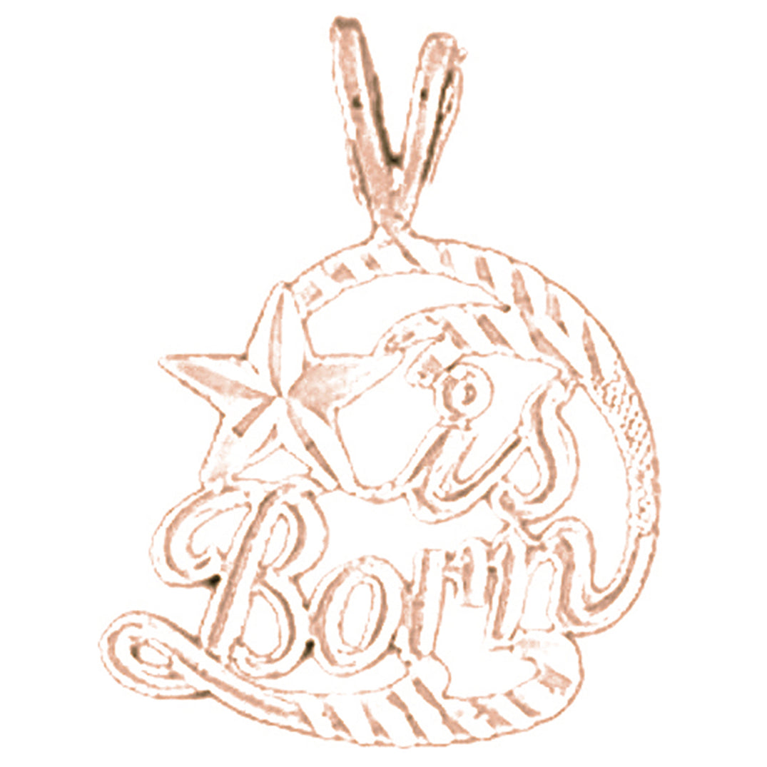 14K or 18K Gold Star Is Bar Pendant