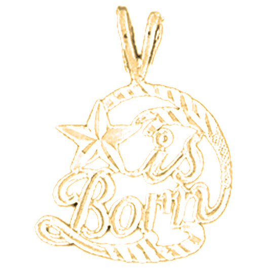 14K or 18K Gold Star Is Bar Pendant
