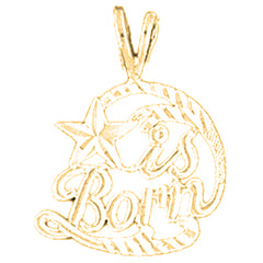 14K or 18K Gold Star Is Bar Pendant