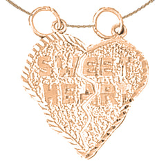 10K, 14K or 18K Gold Breakable Sweet Heart Saying Pendant