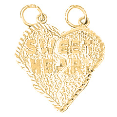10K, 14K or 18K Gold Breakable Sweet Heart Saying Pendant