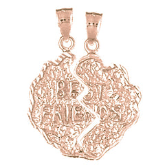 10K, 14K or 18K Gold Breakable Best Friends Saying Pendant