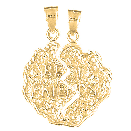 10K, 14K or 18K Gold Breakable Best Friends Saying Pendant