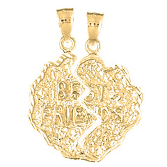 10K, 14K or 18K Gold Breakable Best Friends Saying Pendant