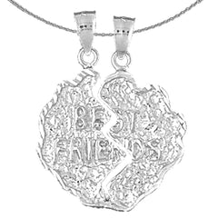 Zerbrechlicher Anhänger aus 10 Karat, 14 Karat oder 18 Karat Gold mit „Best Friends“-Spruch