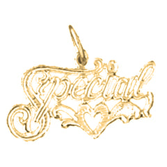 14K or 18K Gold Sweetheart Saying Pendant