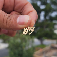 14K or 18K Gold Sweetheart Saying Pendant
