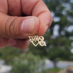 Colgante con forma de corazón de oro de 14 quilates o 18 quilates