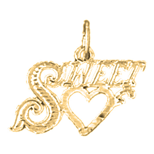 14K or 18K Gold Sweetheart Saying Pendant