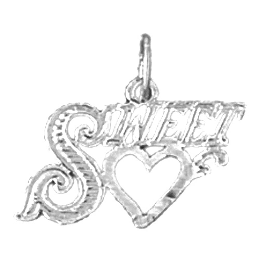 14K or 18K Gold Sweetheart Saying Pendant