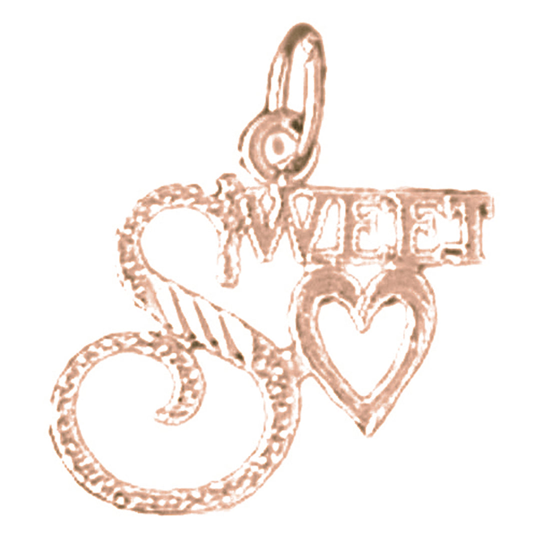 14K or 18K Gold Sweetheart Saying Pendant