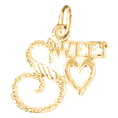 14K or 18K Gold Sweetheart Saying Pendant