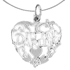 Colgante de oro de 14 quilates o 18 quilates con texto en inglés "To My Darling"