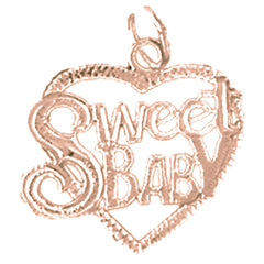 14K or 18K Gold Sweet Baby Saying Pendant