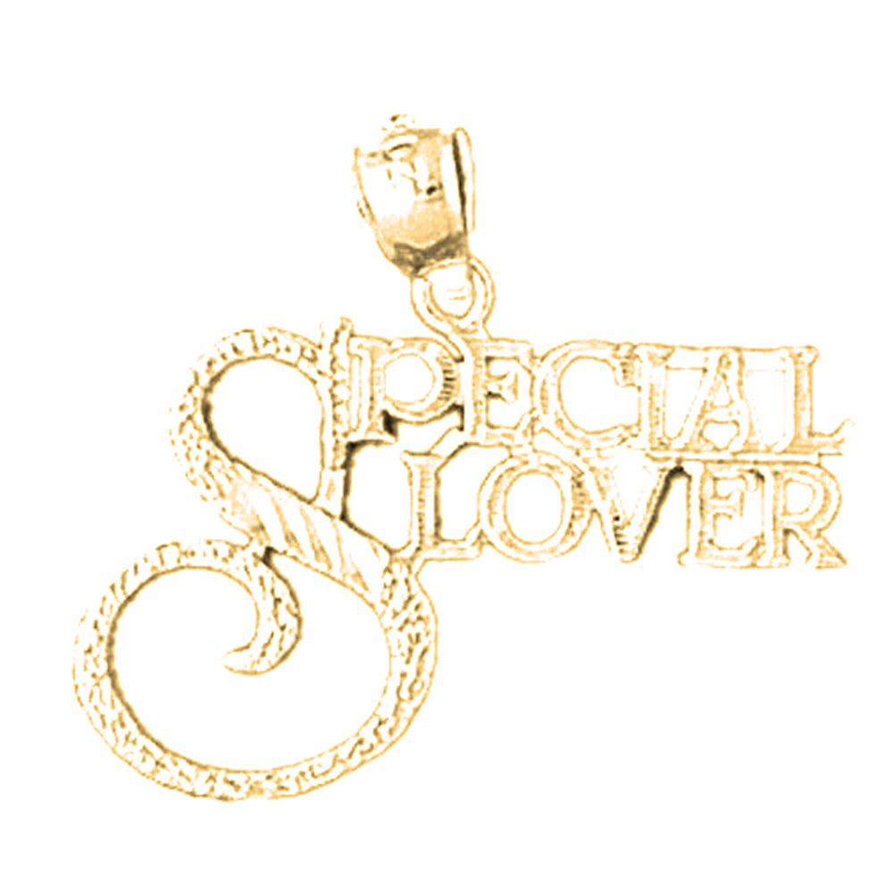 14K or 18K Gold Special Lover Saying Pendant