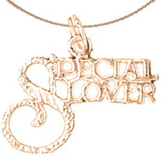 14K or 18K Gold Special Lover Saying Pendant