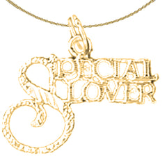 14K or 18K Gold Special Lover Saying Pendant