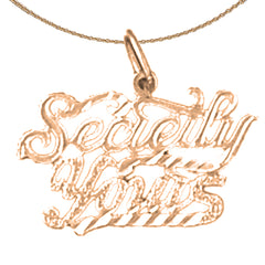 Colgante de oro de 14 quilates o 18 quilates con texto en secreto tuyo