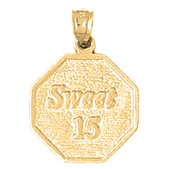 14K or 18K Gold Sweet 15 Pendant