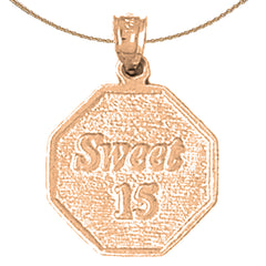 14K or 18K Gold Sweet 15 Pendant
