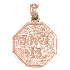 14K or 18K Gold Sweet 15 Pendant