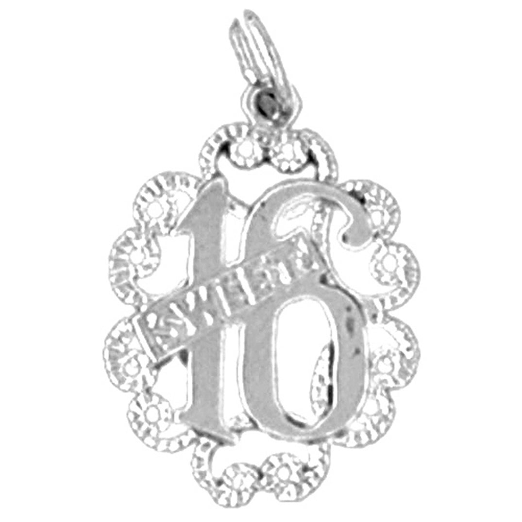 14K or 18K Gold Sweet 16 Pendant