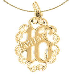 Colgante Dulce 16 de oro de 14 quilates o 18 quilates