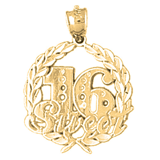 14K or 18K Gold Sweet 16 Pendant