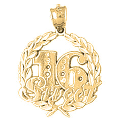 14K or 18K Gold Sweet 16 Pendant