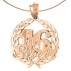 14K or 18K Gold Sweet 16 Pendant