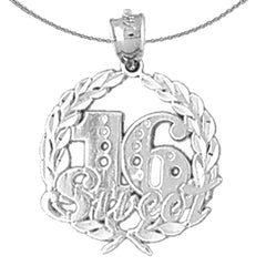 14K or 18K Gold Sweet 16 Pendant