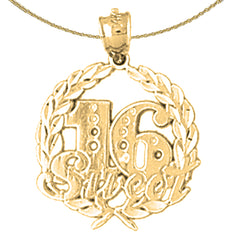 14K or 18K Gold Sweet 16 Pendant