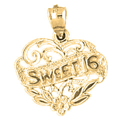 14K or 18K Gold Sweet 16 Pendant