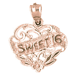 14K or 18K Gold Sweet 16 Pendant
