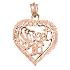 14K or 18K Gold Sweet 16 Pendant