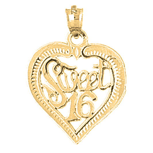 14K or 18K Gold Sweet 16 Pendant