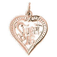 14K or 18K Gold Sweet 16 Pendant