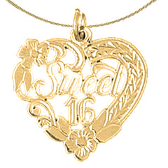 14K oder 18K Gold Sweet 16 Anhänger
